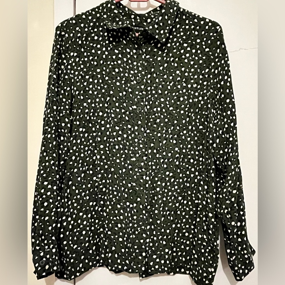 WHISTLES Long Sleeve Green Blouse